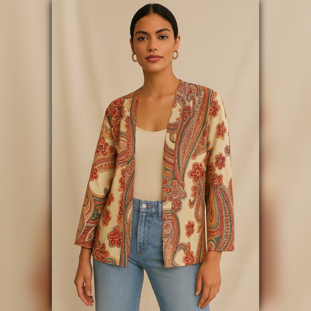 A417 • Vintage-Inspired Paisley Kimono Jacket